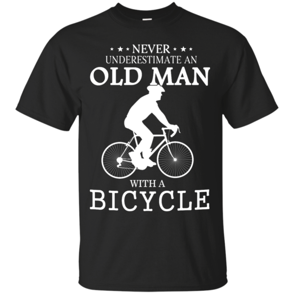 image 259 600x600px Cycling T shirt: Never underestimate an old man with a bicycle