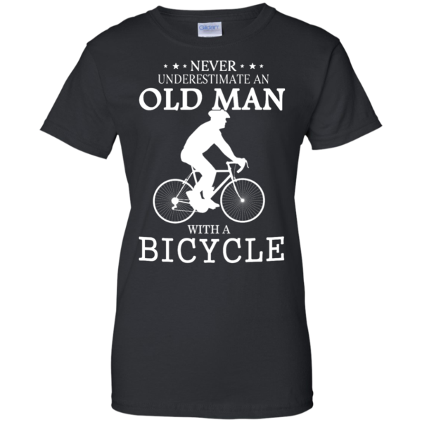 image 267 600x600px Cycling T shirt: Never underestimate an old man with a bicycle