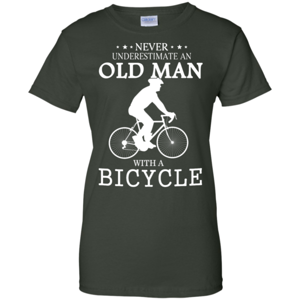 image 269 600x600px Cycling T shirt: Never underestimate an old man with a bicycle