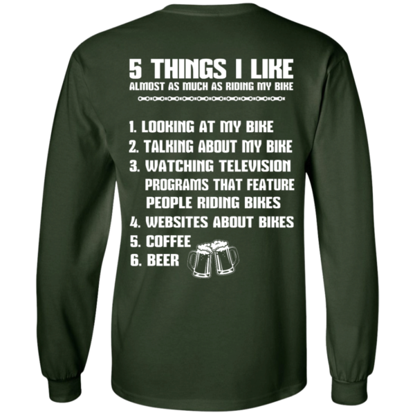 image 331 600x600px 5 Things I Like Almost As Much As Riding My Bike T Shirt