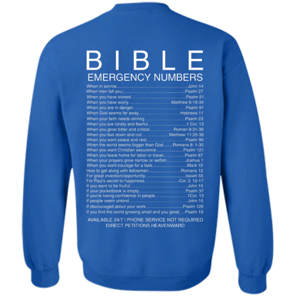 image 545 600x600px Bible Emergency Numbers T Shirts, Hoodies, Sweater