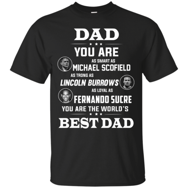 image 396 600x600px Dad you are smart as Michael strong as Lincoln loyal as Fernando t shirts, hoodies
