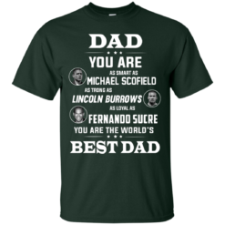 image 397 247x247px Dad you are smart as Michael strong as Lincoln loyal as Fernando t shirts, hoodies
