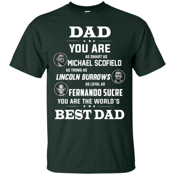 image 397 600x600px Dad you are smart as Michael strong as Lincoln loyal as Fernando t shirts, hoodies