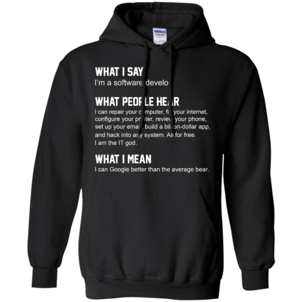 image 340 600x600px What People Hear When I Say I’m A Software Developer T Shirts, Hoodies, Tank