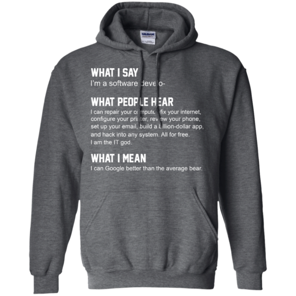 image 342 600x600px What People Hear When I Say I’m A Software Developer T Shirts, Hoodies, Tank