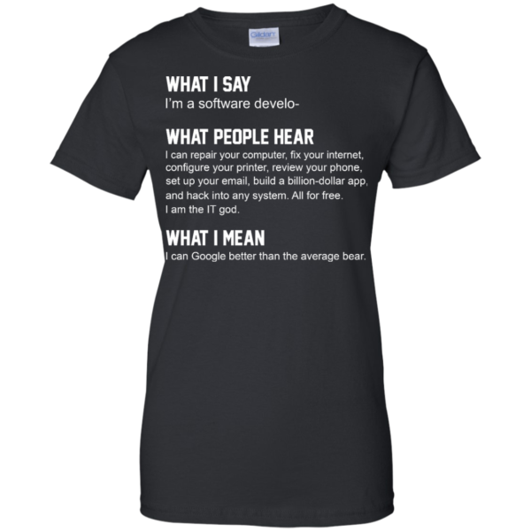 image 343 600x600px What People Hear When I Say I’m A Software Developer T Shirts, Hoodies, Tank