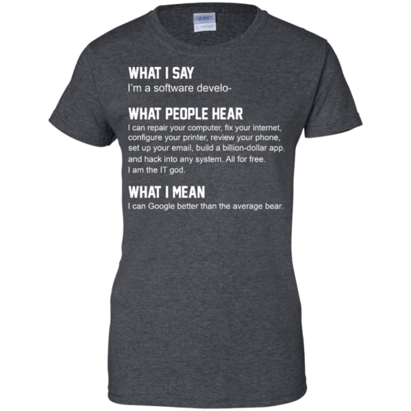 image 344 600x600px What People Hear When I Say I’m A Software Developer T Shirts, Hoodies, Tank