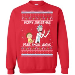 image 489 247x247px Rick and Morty Merry Christmas Peace Among Words Christmas Sweater