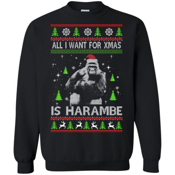 image 1197 600x600px All I Want For Christmas Is Harambe Christmas Sweater