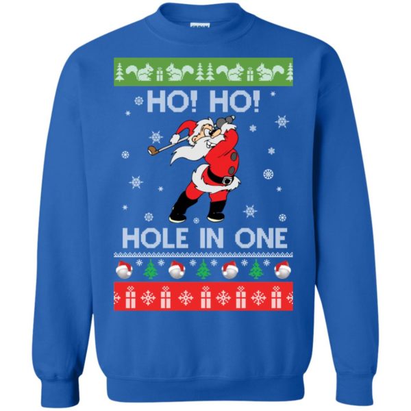 image 143 600x600px Santa Play Golf Ho Ho Hole In One Christmas Sweater