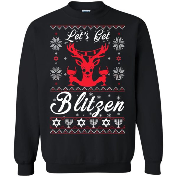 image 348 600x600px Let’s Get Blitzen Reindeer Beer Christmas Sweater