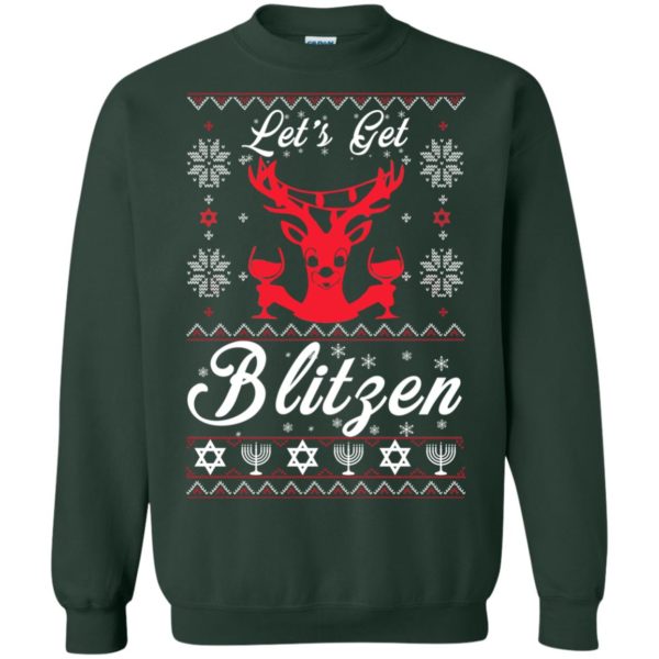 image 351 600x600px Let’s Get Blitzen Reindeer Beer Christmas Sweater