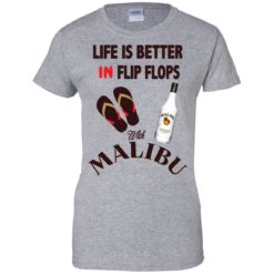 image 216 247x247px Life Is Better In Flip Flops With Malibu Rum T Shirts, Hoodies, Tank Top