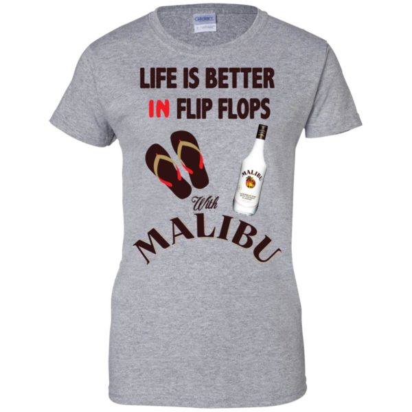 image 216 600x600px Life Is Better In Flip Flops With Malibu Rum T Shirts, Hoodies, Tank Top