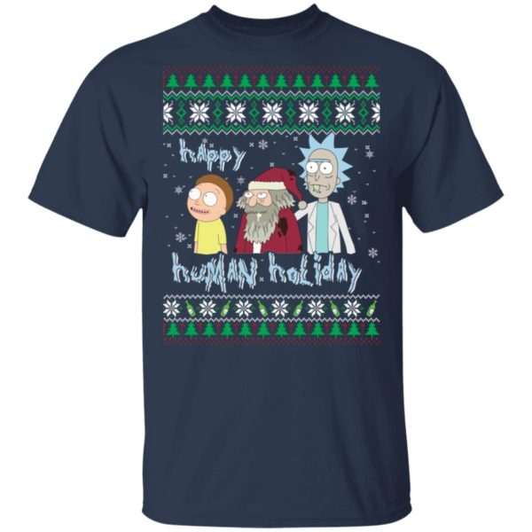 redirect 1390 600x600px Happy Human Holiday Rick And Morty Christmas Shirt