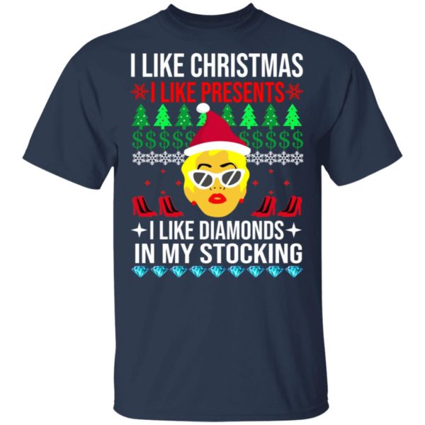redirect 1529 600x600px I Like Christmas I Like Presents I Like Diamonds Cardi B Christmas Shirt