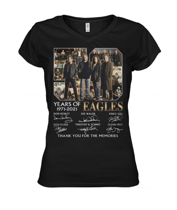 kZ9ynw 581bz5W APAaGJ8 front large 1 600x713px 50 Years Of Eagles 1971 2021 Thank You For The Memories Shirt