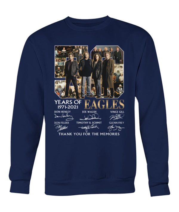 kZ9ynw JnVyBKR OKGxvzL front large 1 600x713px 50 Years Of Eagles 1971 2021 Thank You For The Memories Shirt