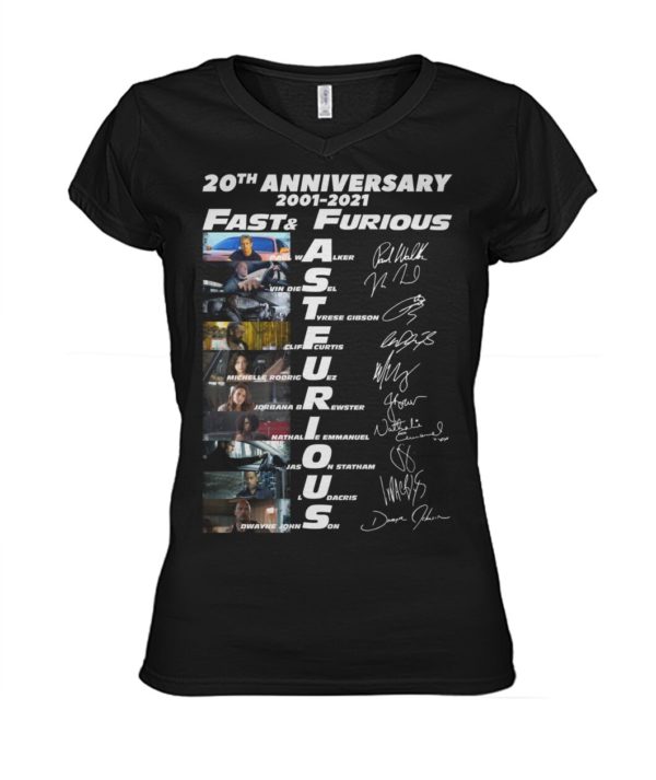 voRE9K 4AEmMxk lKvVD0y front large 600x713px 20th Anniversary 2001 2021 Fast & Furious Shirt