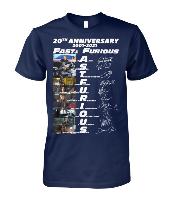 voRE9K re8Pm6b zb7Vn8B front large 600x713px 20th Anniversary 2001 2021 Fast & Furious Shirt