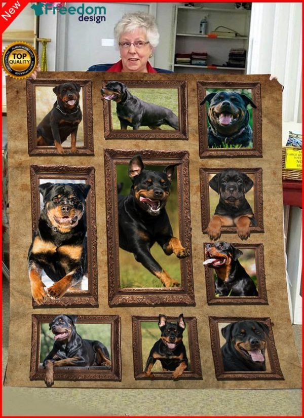 D Rottweiler dog Throw Fleece Blanket