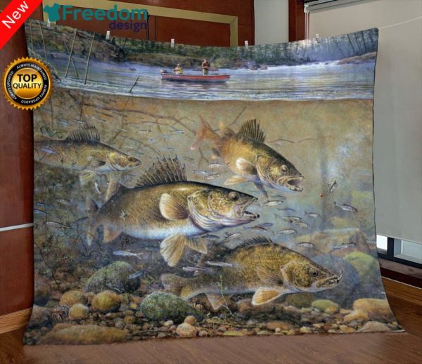 Walleye Fishing Comfort Warmth Soft Tapestry Wall Decor Fishing