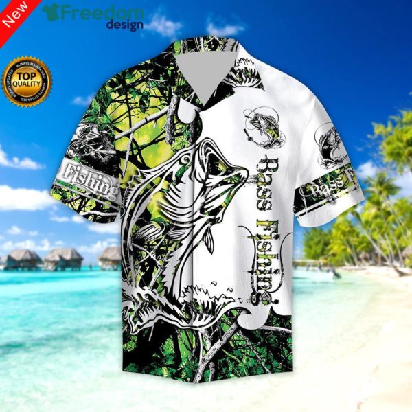 Green Bass Fishing Sport Hawaiian Shirt