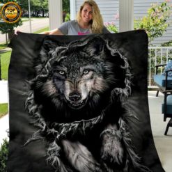 Big Wolf Throw Fleece Blanket
