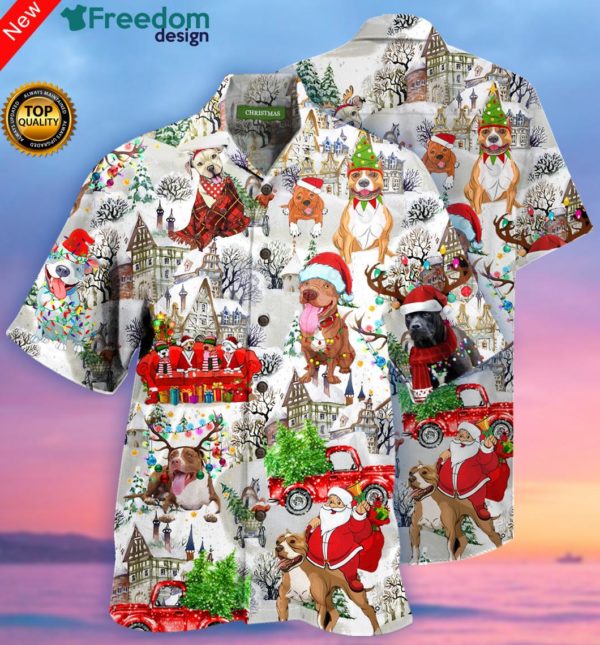 Christmas Pit Bulls Hawaiian Shirt | Unisex