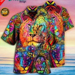 Colorful Lion King Hawaiian Shirt | Unisex