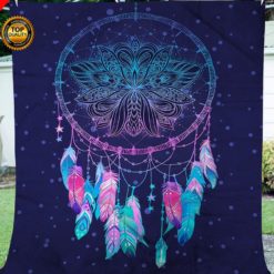 Purple dreamcatcher fleece blanket