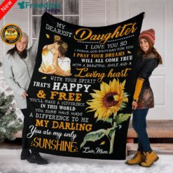 To My Dearest Daughter Throw Fleece Blanket