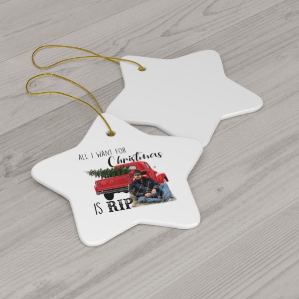 68983 22 600x600px All I Want For Christmas Is Rip Christmas Ornaments