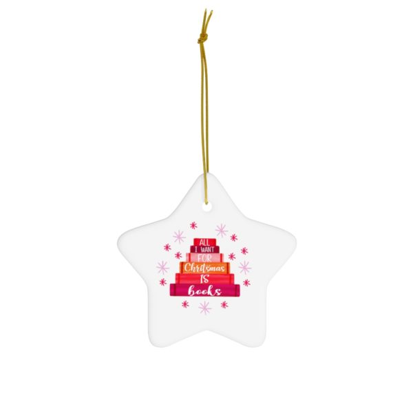 68983 27 600x600px All I Want For Chritstmas Is Books Ornament
