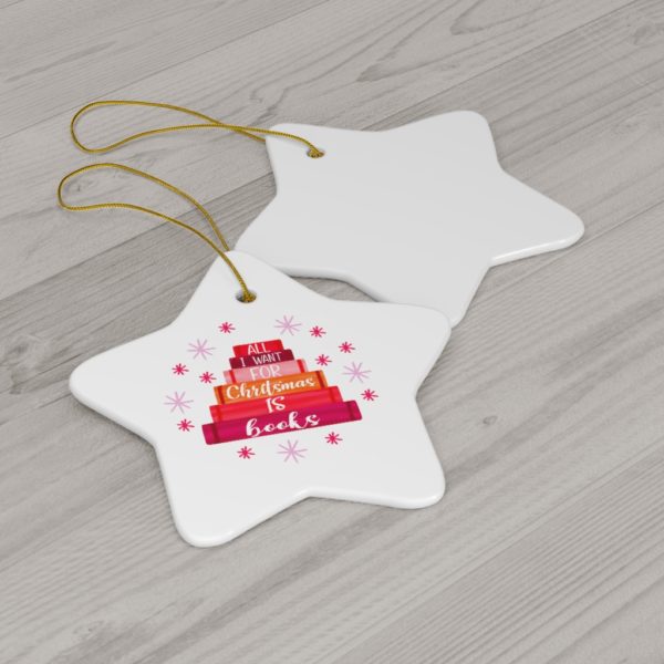 68983 28 600x600px All I Want For Chritstmas Is Books Ornament