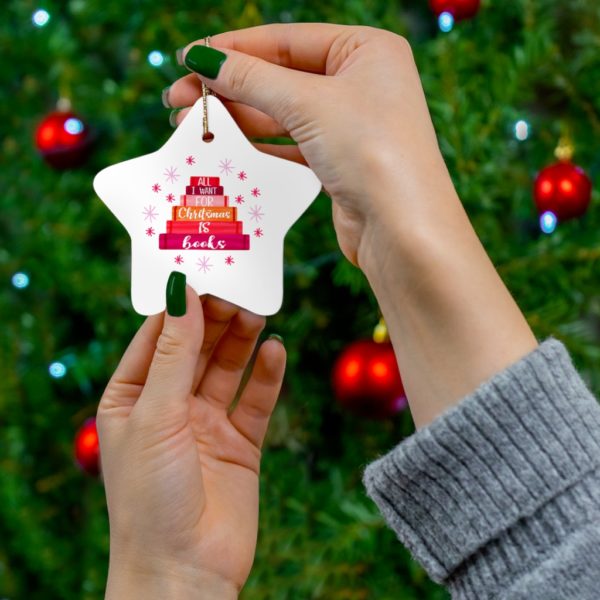 68983 29 600x600px All I Want For Chritstmas Is Books Ornament