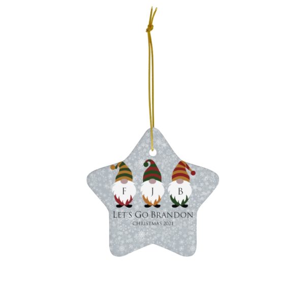 68983 3 600x600px Gnomes Family Let's Go Brandon Christmas 2021 Ceramic Ornaments
