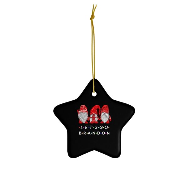 68983 600x600px Gnomes Family Let's Go Brandon Ceramic Ornaments