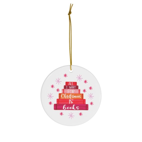 69370 27 600x600px All I Want For Chritstmas Is Books Ornament