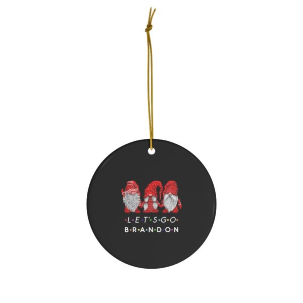 69370 600x600px Gnomes Family Let's Go Brandon Ceramic Ornaments