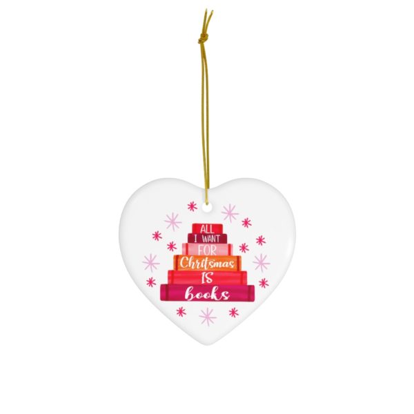 74403 24 600x600px All I Want For Chritstmas Is Books Ornament