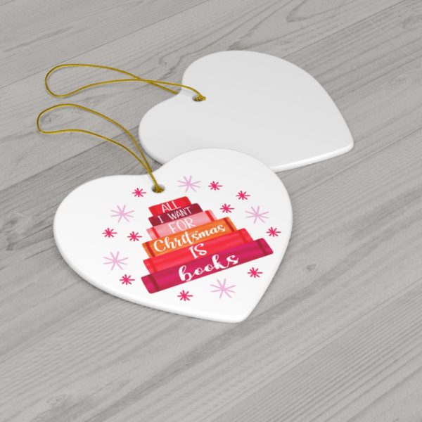 74403 25 600x600px All I Want For Chritstmas Is Books Ornament