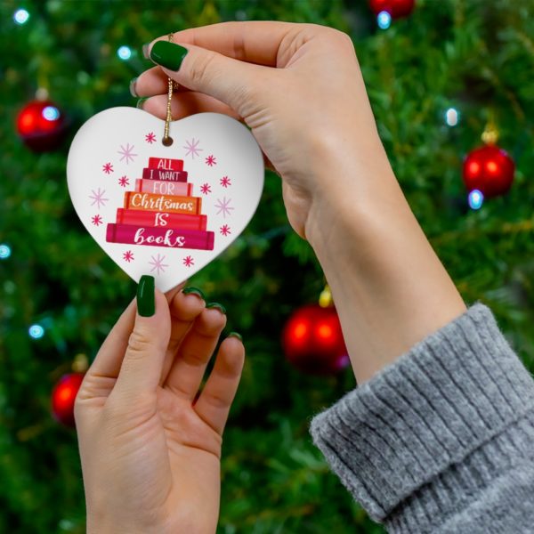 74403 26 600x600px All I Want For Chritstmas Is Books Ornament