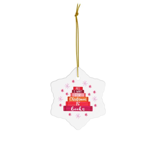 74404 27 600x600px All I Want For Chritstmas Is Books Ornament