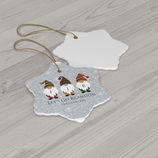 74404 4 600x600px Gnomes Family Let's Go Brandon Christmas 2021 Ceramic Ornaments