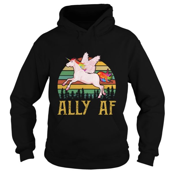 Ally AF Gay Pride Month LGBT Rainbow Unicorn Hoodies