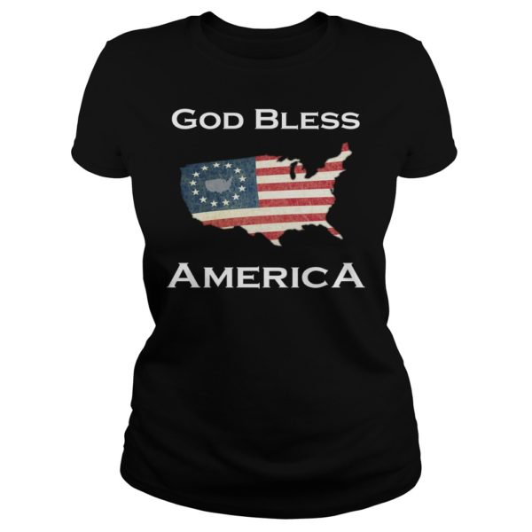 Betsy Ross Flag God Bless America Shirt Ladies