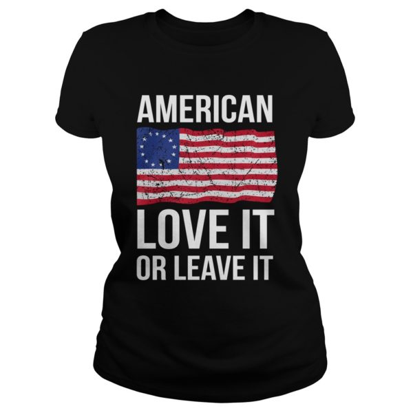 Betsy Ross Flag with 13 Stars, America Love It or Leave it Ladies