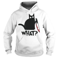 Cat What Murderous Black Cat With Knife Halloween Gift Shirt Hoodies
